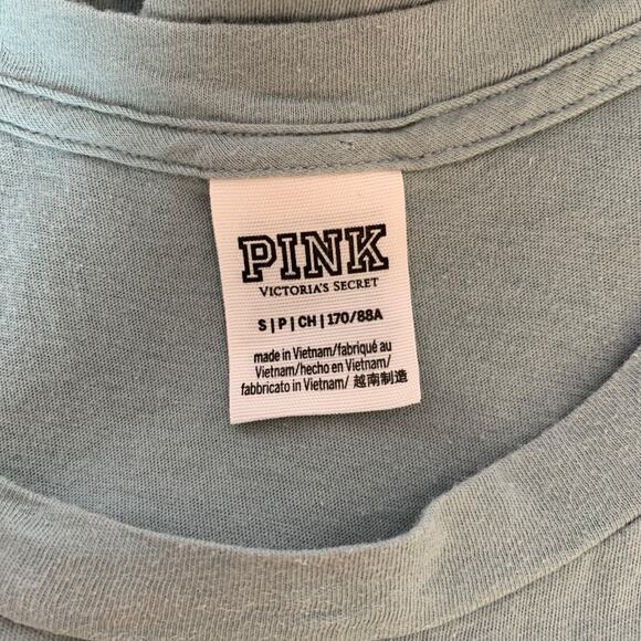 PINK Victoria's Secret soft teal sleeveless tank muscle tee Small - Picture 5 of 5